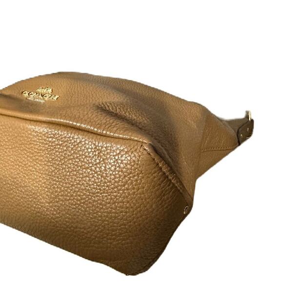 Coach 2Way Bag Abby Duffle Cognac Goldtone F31507 Leather Hobo + Crossbody Strap - Picture 4 of 15